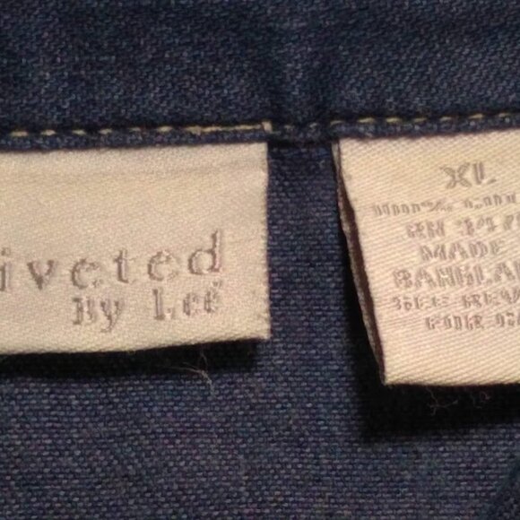 Vintage riveted by Lee women's soft denim short sleeve button down - Picture 9 of 12